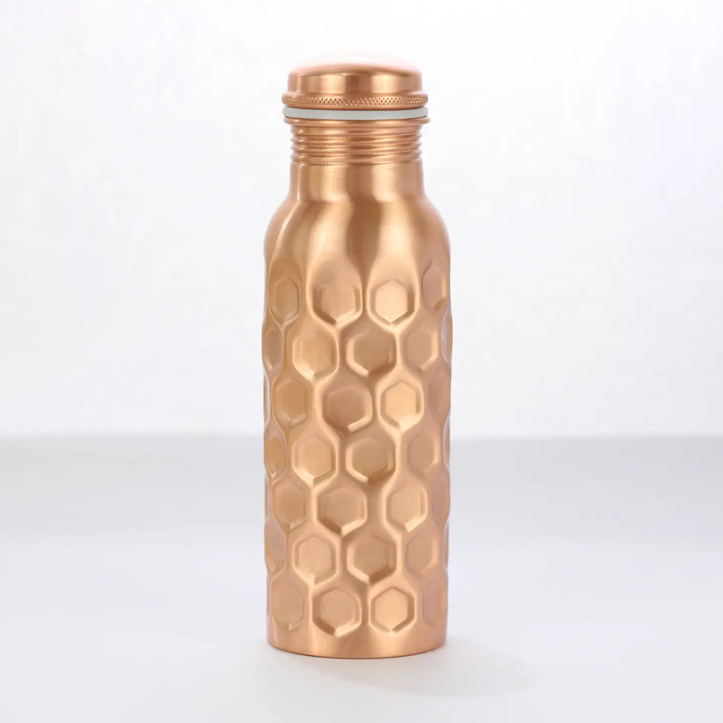 Artisan Diamond-Hammered Copper Bottle (700ml)