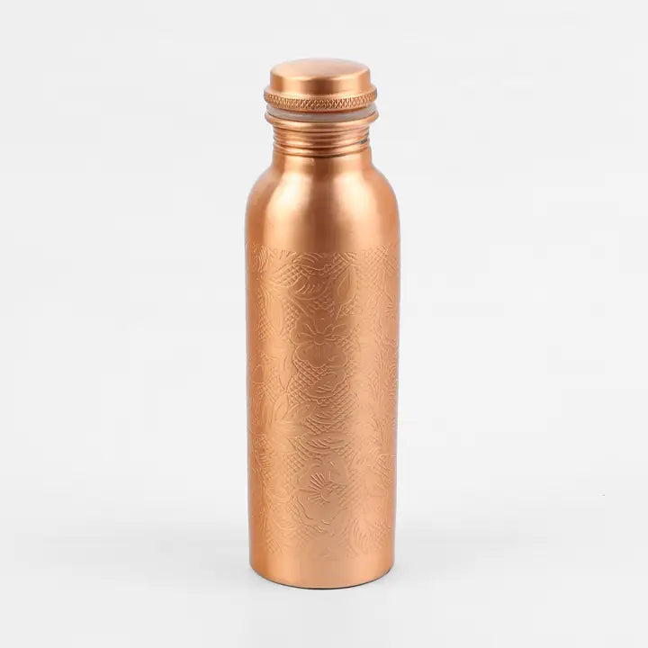 The Sacred Bloom – Etched Copper Bottle (500 ml)