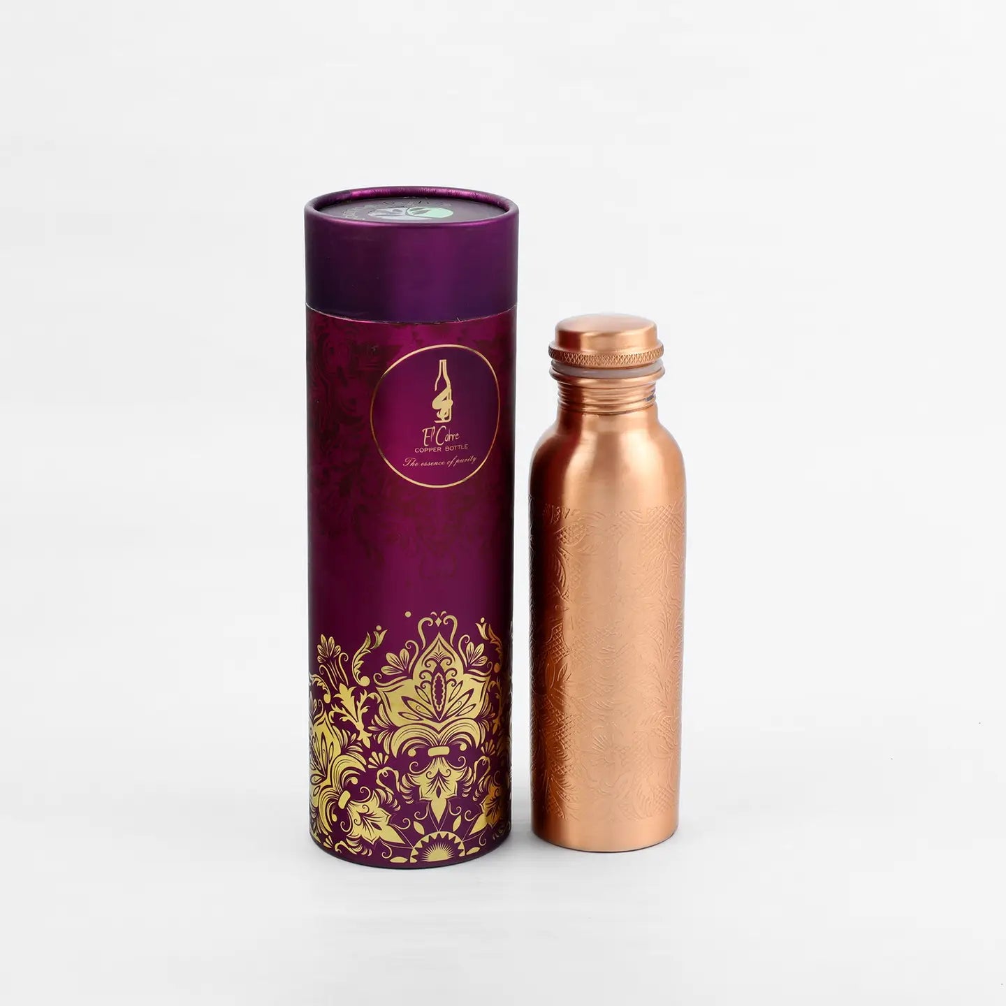 The Sacred Bloom – Etched Copper Bottle (500 ml)