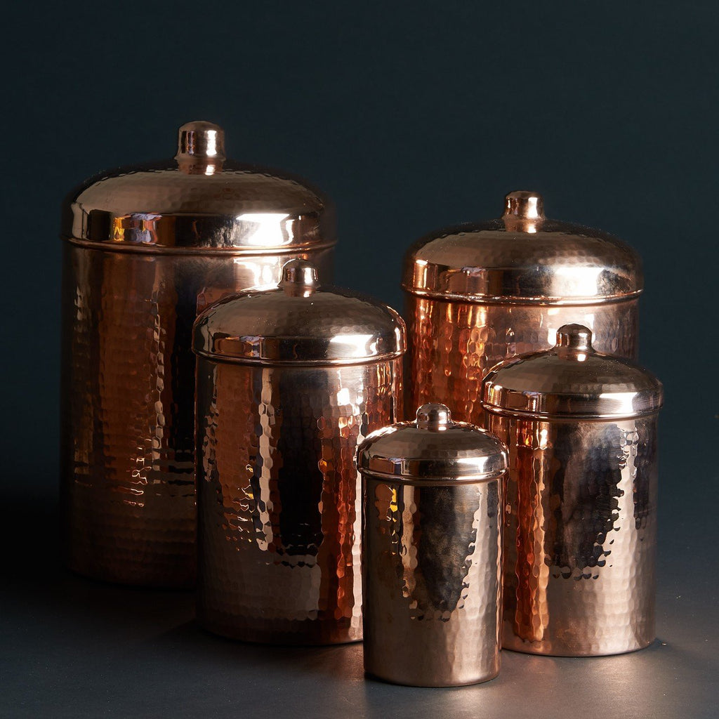 Hand-Hammered Copper Kitchen Canister Set (5 Pieces) | Pure Space 37