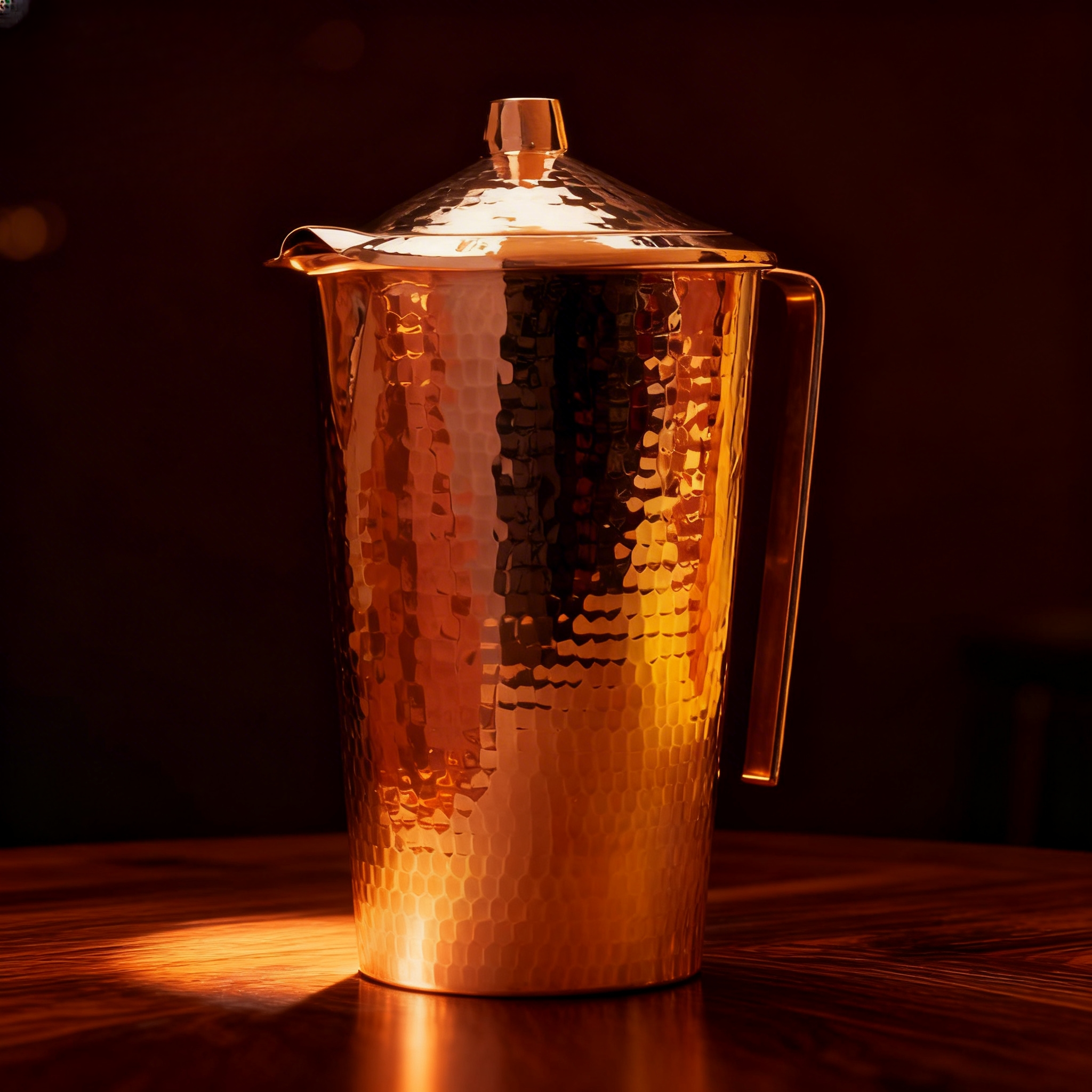 Gangotri Artisan Copper Water Pitcher with Lid | Pure Space 37